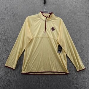 Boston College Eagles Pullover 1/4 Zip Jacket Large Yellow Men Long Sleeve NWT